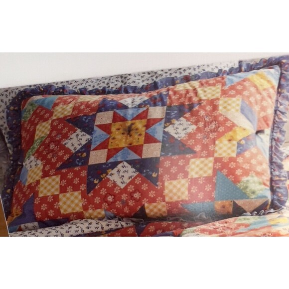 The Pioneer‎ Woman Starlight Patchwork 2 Standard Pillow Shams Embroidered NEW - Picture 2 of 7